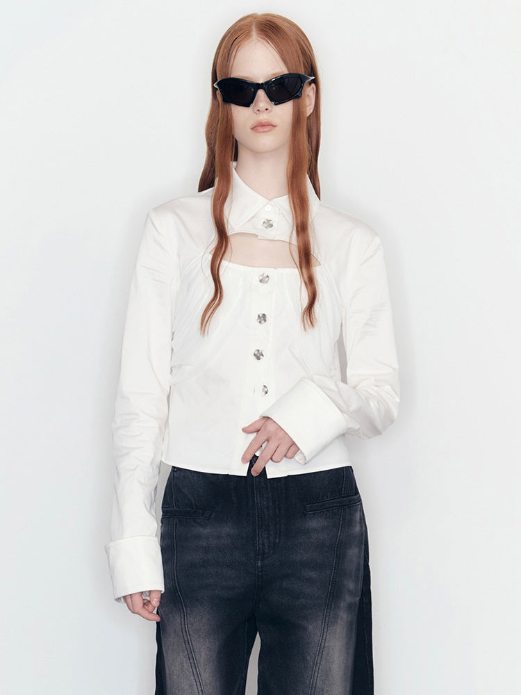 Front-Cut-Set-Drape Nishi Bluse