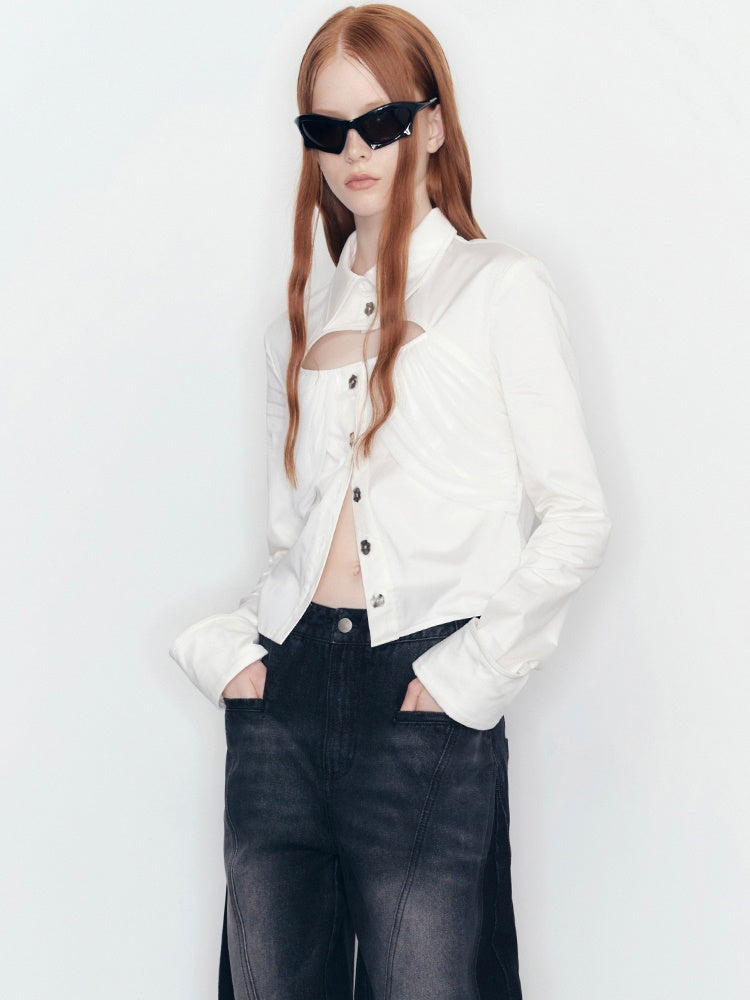 Front-Cut-Set-Drape Nishi Bluse