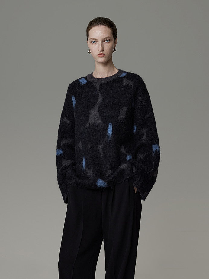 Speckled Crew-Neck Nichi Fluffily Knit