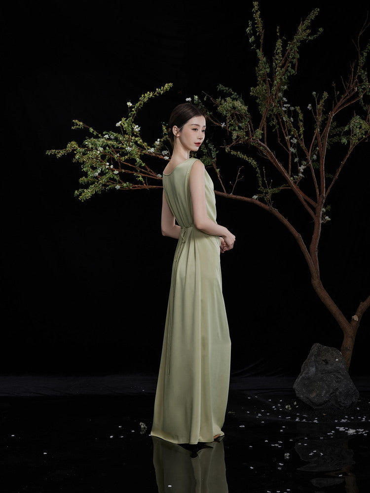 Long Drape Elegant Tie-Dye Dress