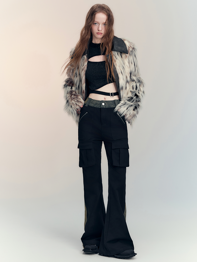FUE & Leder Luxus High-End Elegante Jacke