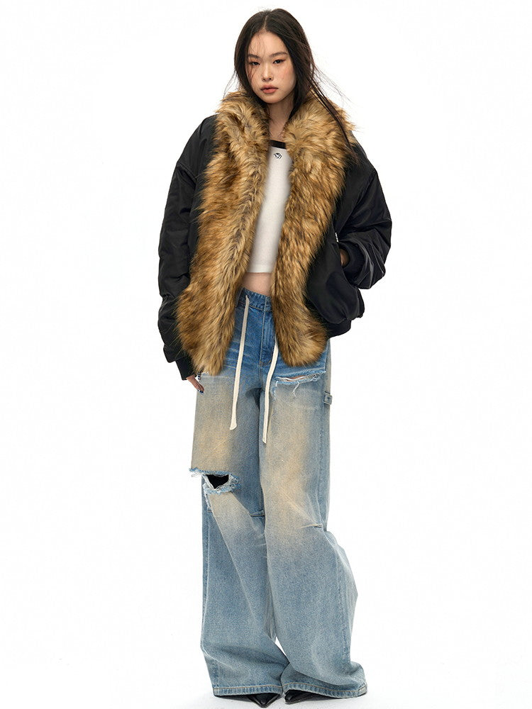 Damage Crush lâche large éteint pantalon dévié