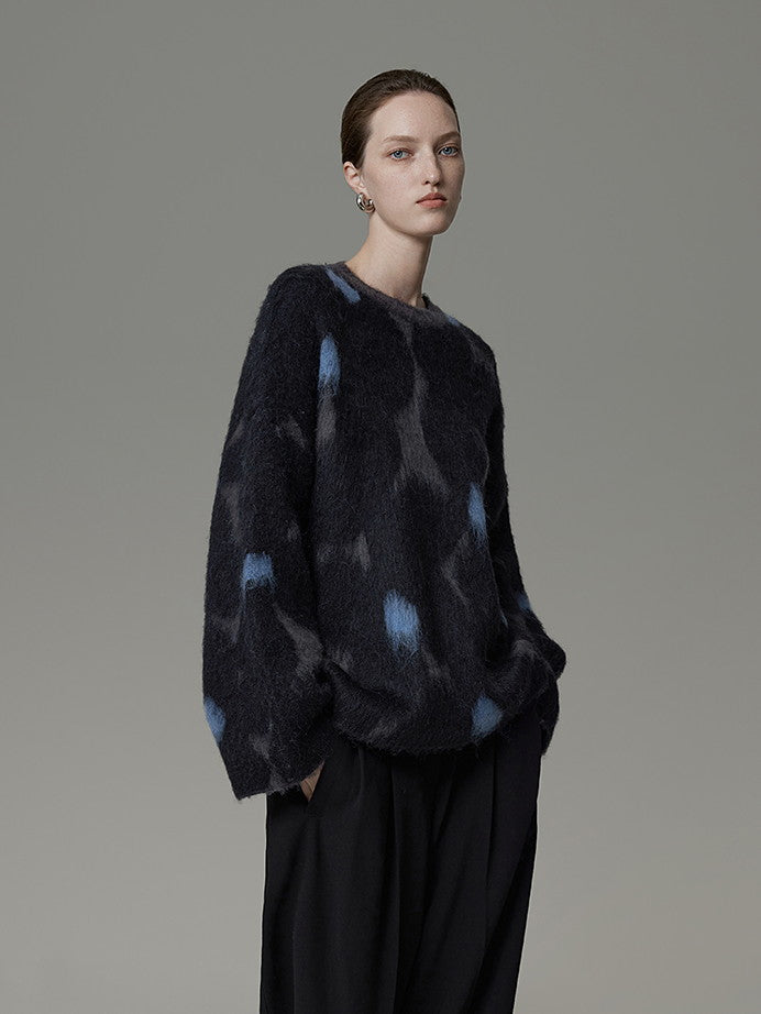 Speckled Crew-Neck Nichi Fluffily Knit