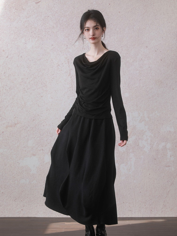 Drape Plain Simple Shape Cutsew