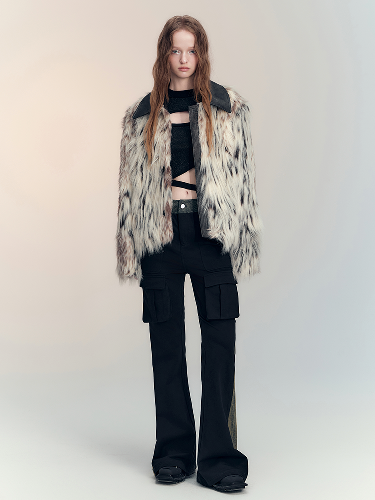 FUE & Leder Luxus High-End Elegante Jacke