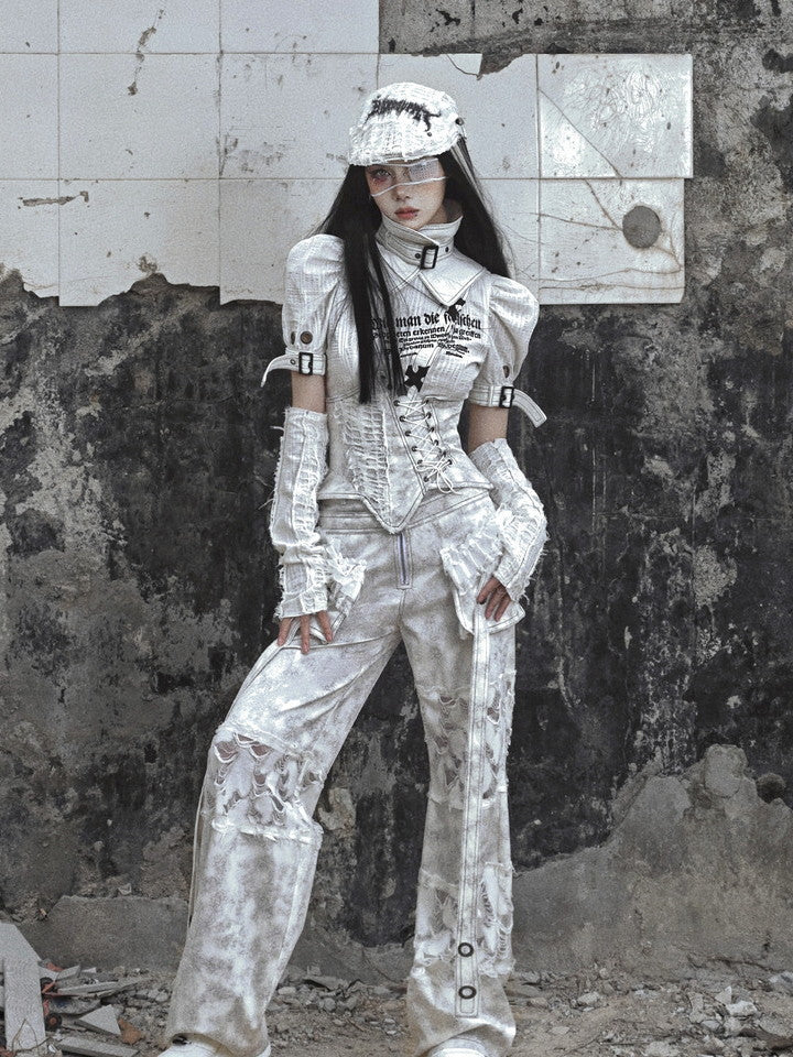 고딕 레이스 업 레이스 빈티지 스타 Nichi Bustier