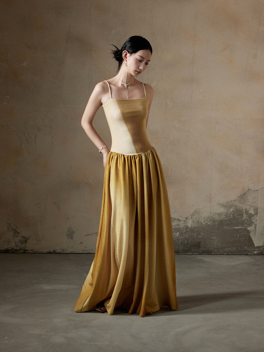 Long Watercolor Retro Long Fluffily Knit Dress