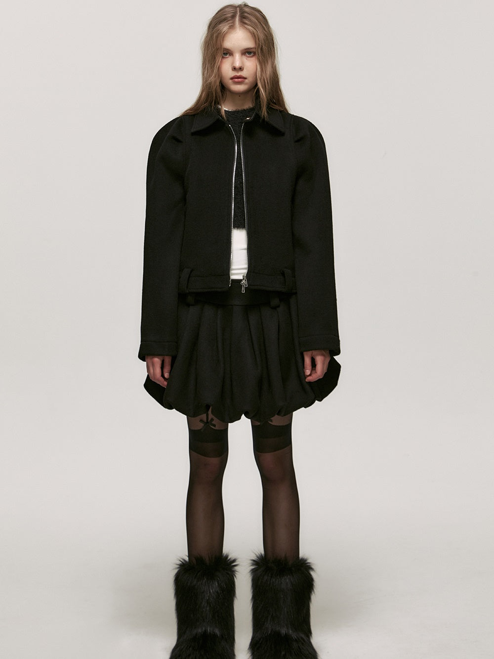 Setup Casual einfacher Anzug Woolt-Jacket & Ballon-Rocke