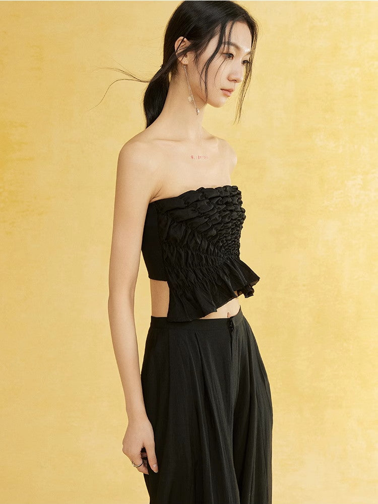 Gather Stretch Simple Inner Bare-Top