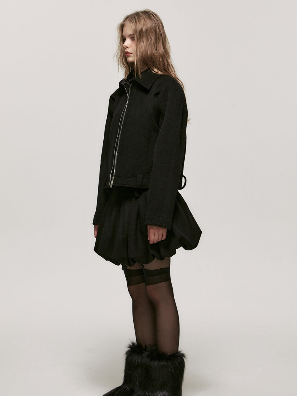 Setup Casual einfacher Anzug Woolt-Jacket & Ballon-Rocke