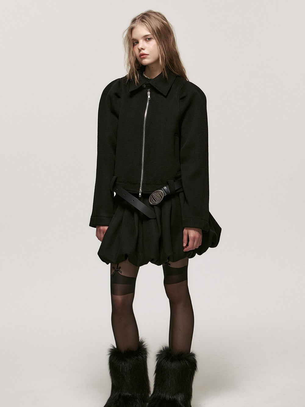 Setup Casual einfacher Anzug Woolt-Jacket & Ballon-Rocke