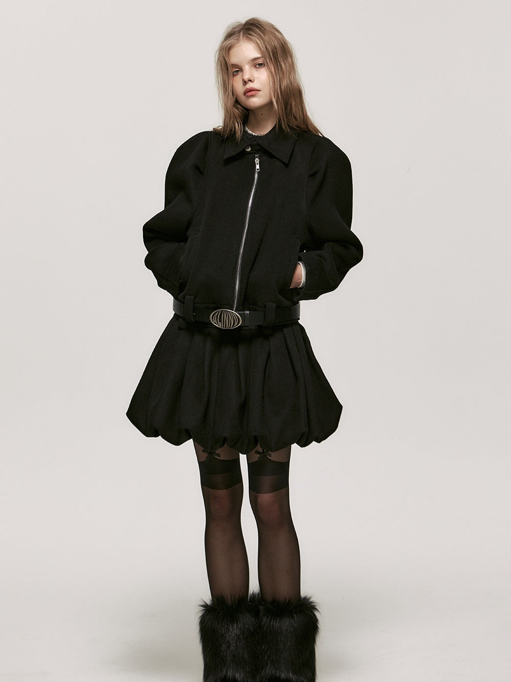 Setup Casual einfacher Anzug Woolt-Jacket & Ballon-Rocke