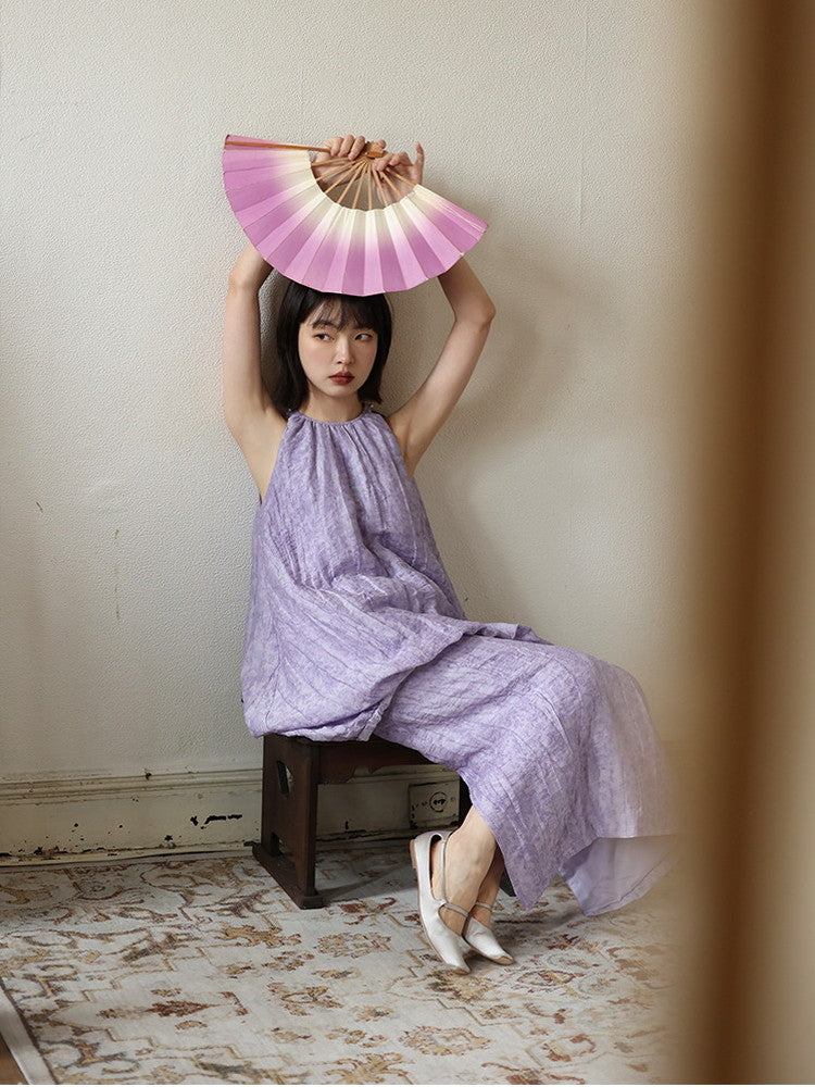 Wrinkled Loose Retro Balloon Embroidery Flower Chic Tops&Skirt