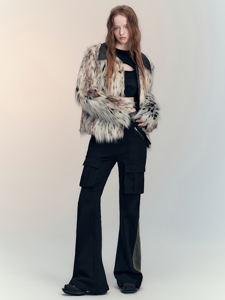FUE & Leder Luxus High-End Elegante Jacke