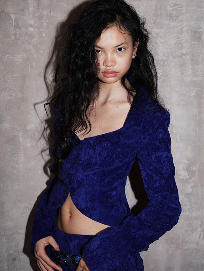 Nichi Western Slim Cropped Tops