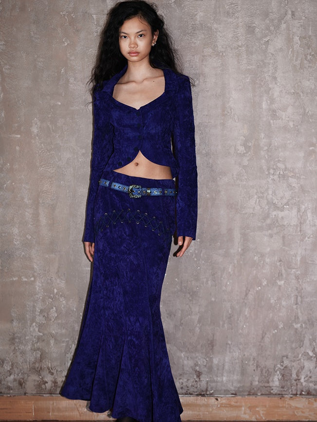 Nichi Western Slim Cropped Tops