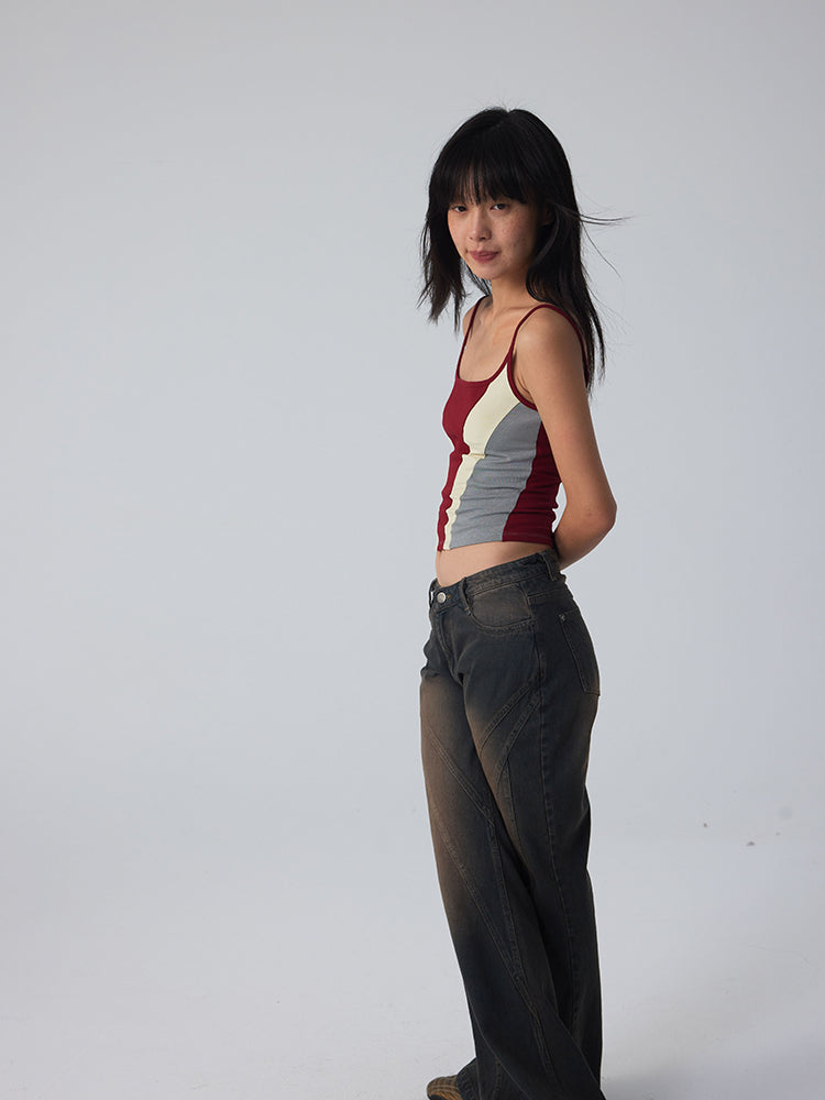 지퍼 슬림 스트레치 짧은 간단한 갈비뼈