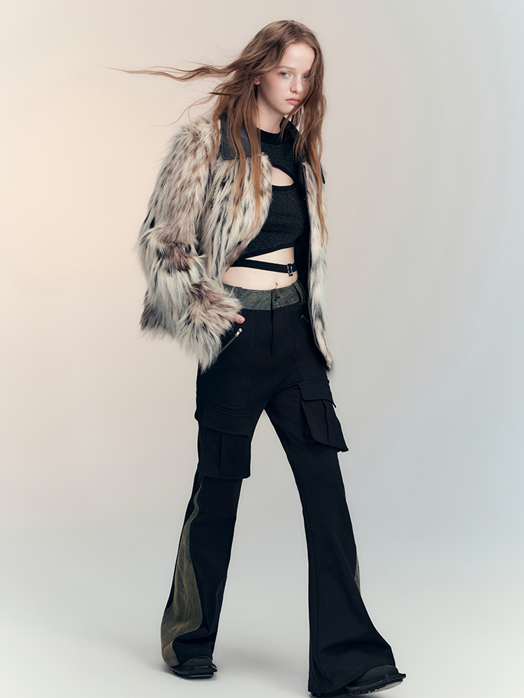 FUE & Leder Luxus High-End Elegante Jacke