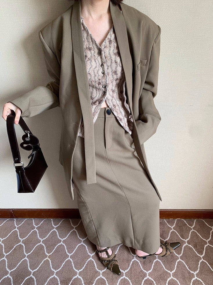 플라워 슬림 차이나 블라우스