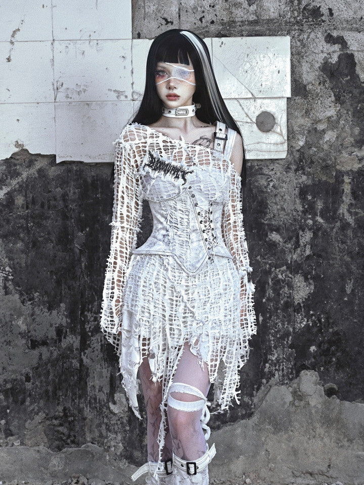 고딕 레이스 업 레이스 빈티지 스타 Nichi Bustier