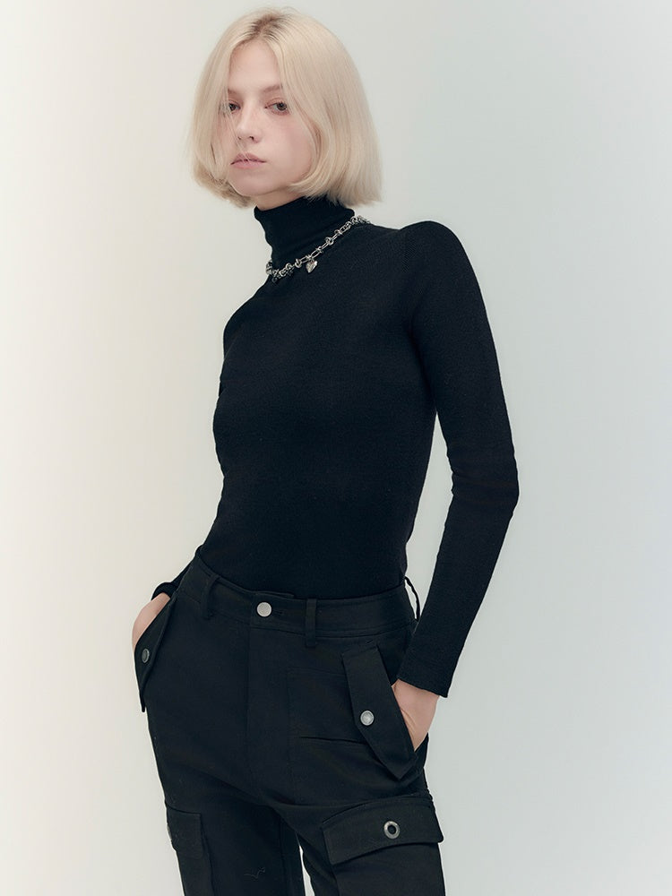 2타입 크루넥 하이넥 심플 슬림 니트