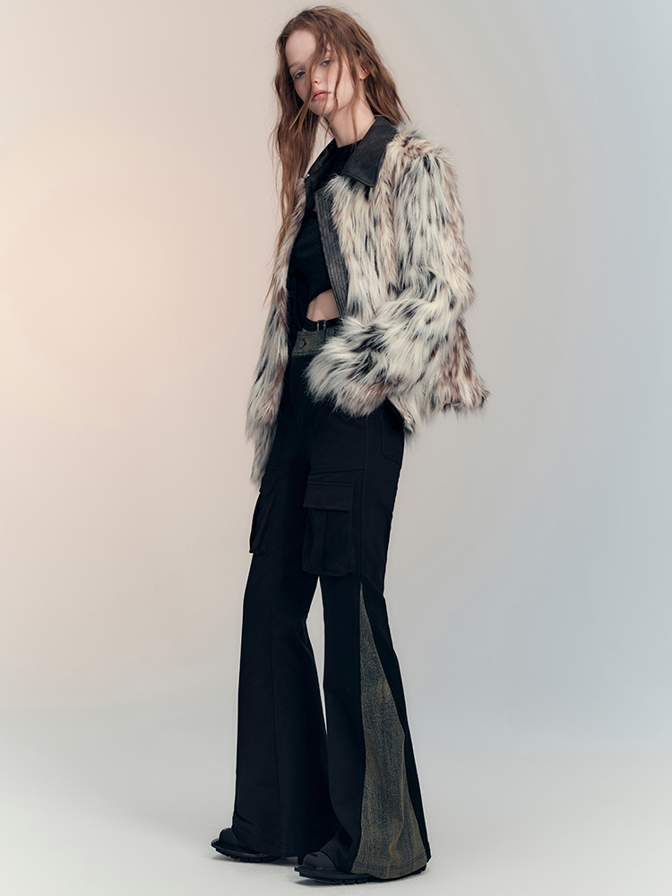 FUE & Leder Luxus High-End Elegante Jacke
