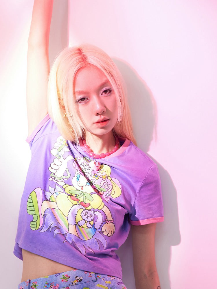 Comic Girl Print T-Shirt