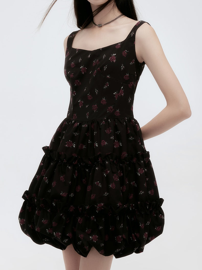 Flower Tiered Balloon Cute One-Piece