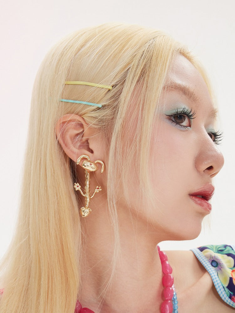 Rabbit Asymmetric Earrings & Pierce