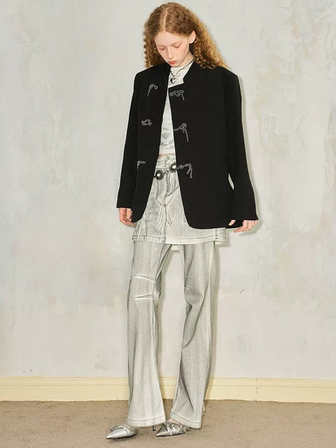 Chinese Style Oblique Placket Jacket