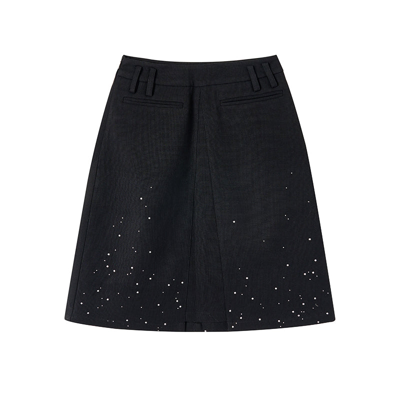 Bijou Rhinestone Classy Nichi Elegant Jacket&Mini-Skirt