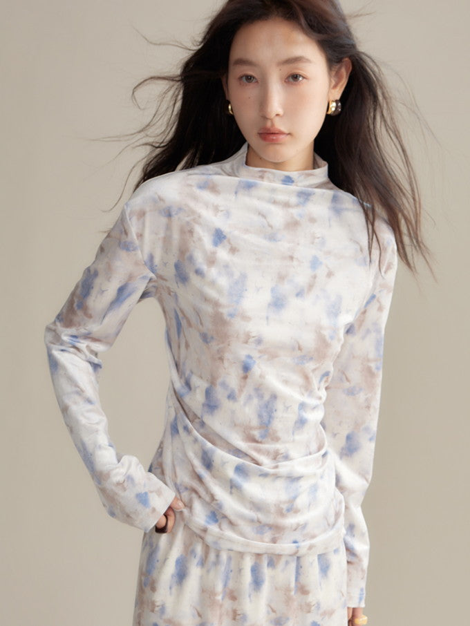 Samt Pale Retro Drape Spring Cutsew & Long-Rocke