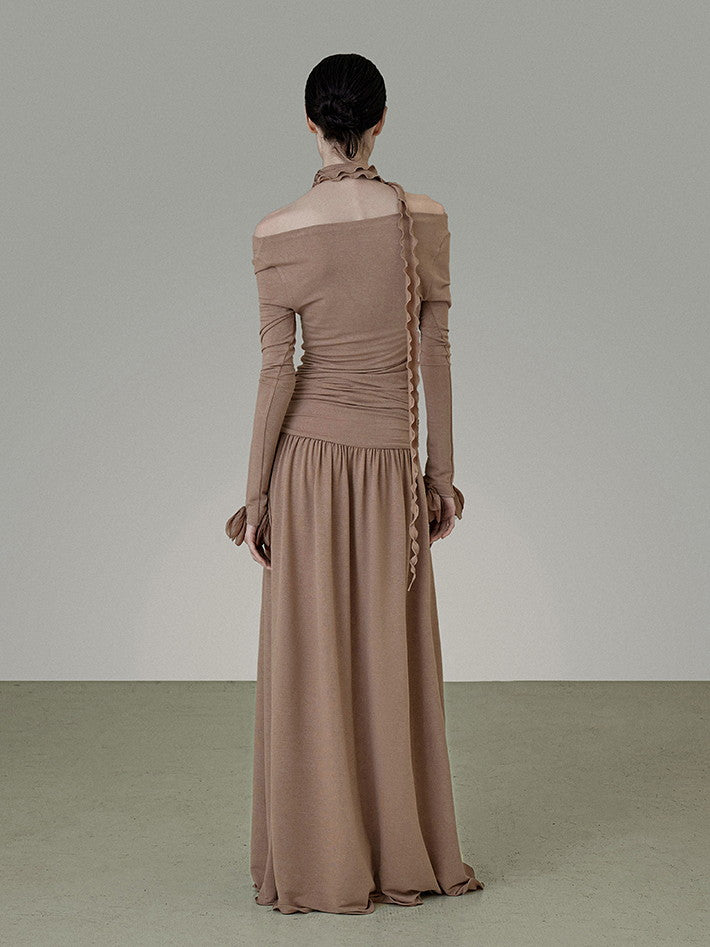 Stretch edle schicke dünne, einfache Flare A-Line Long-Stachel