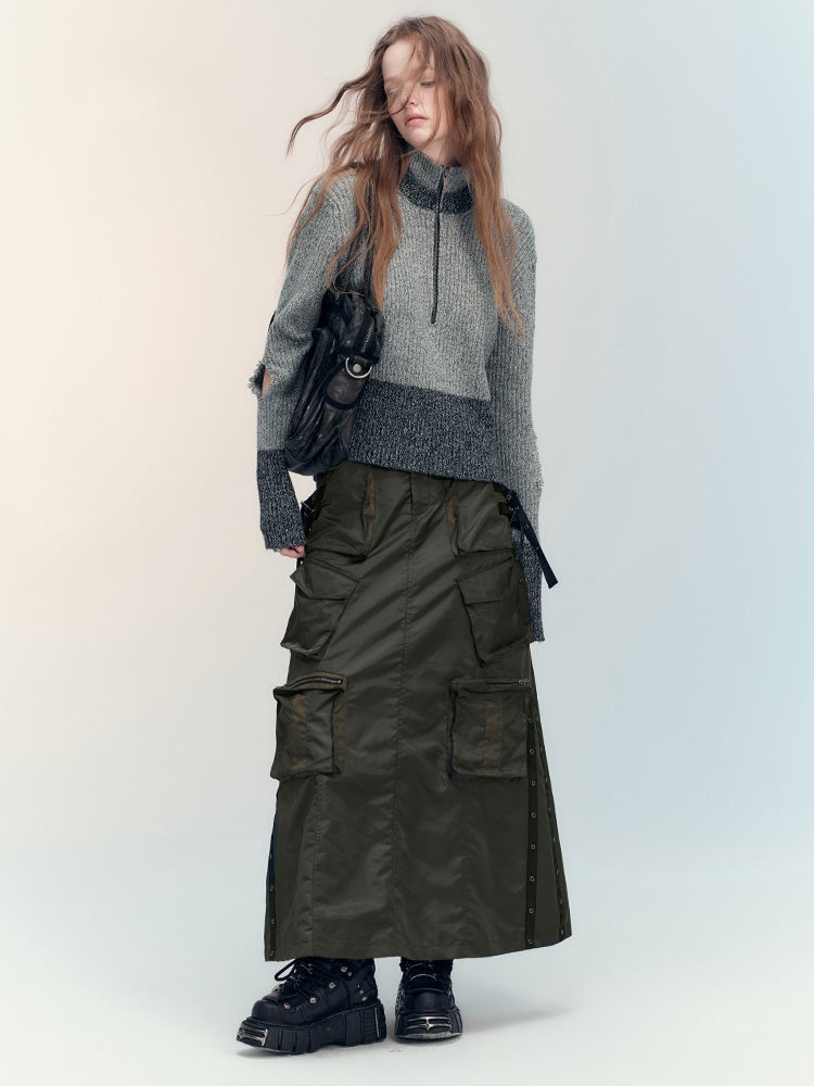 Military Casual Side-Pocket gutaussehende MA1 & Flare-Skirt