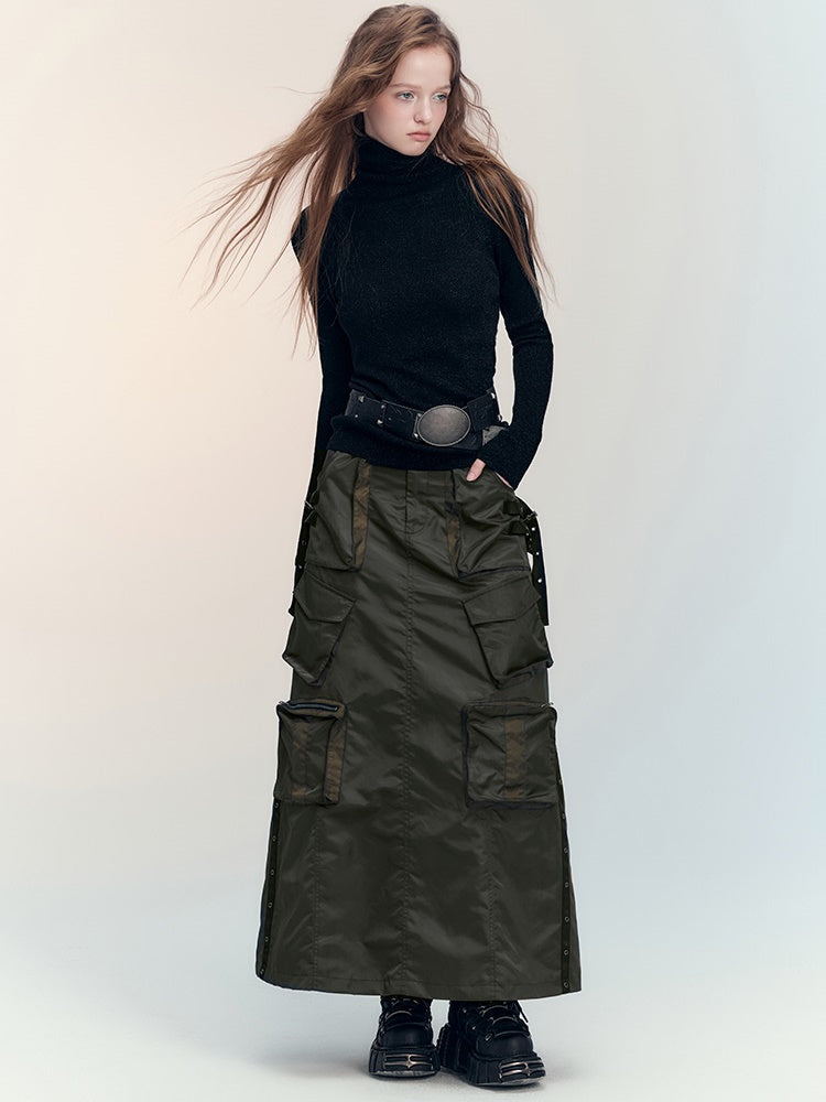 Military Casual Side-Pocket gutaussehende MA1 & Flare-Skirt