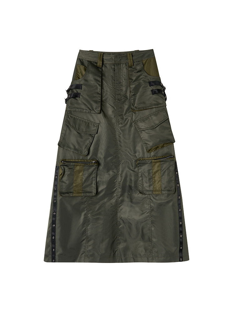 Military Casual Side-Pocket gutaussehende MA1 & Flare-Skirt