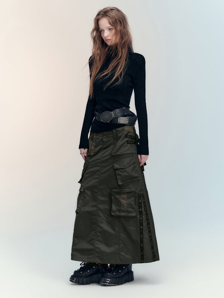 Military Casual Side-Pocket gutaussehende MA1 & Flare-Skirt