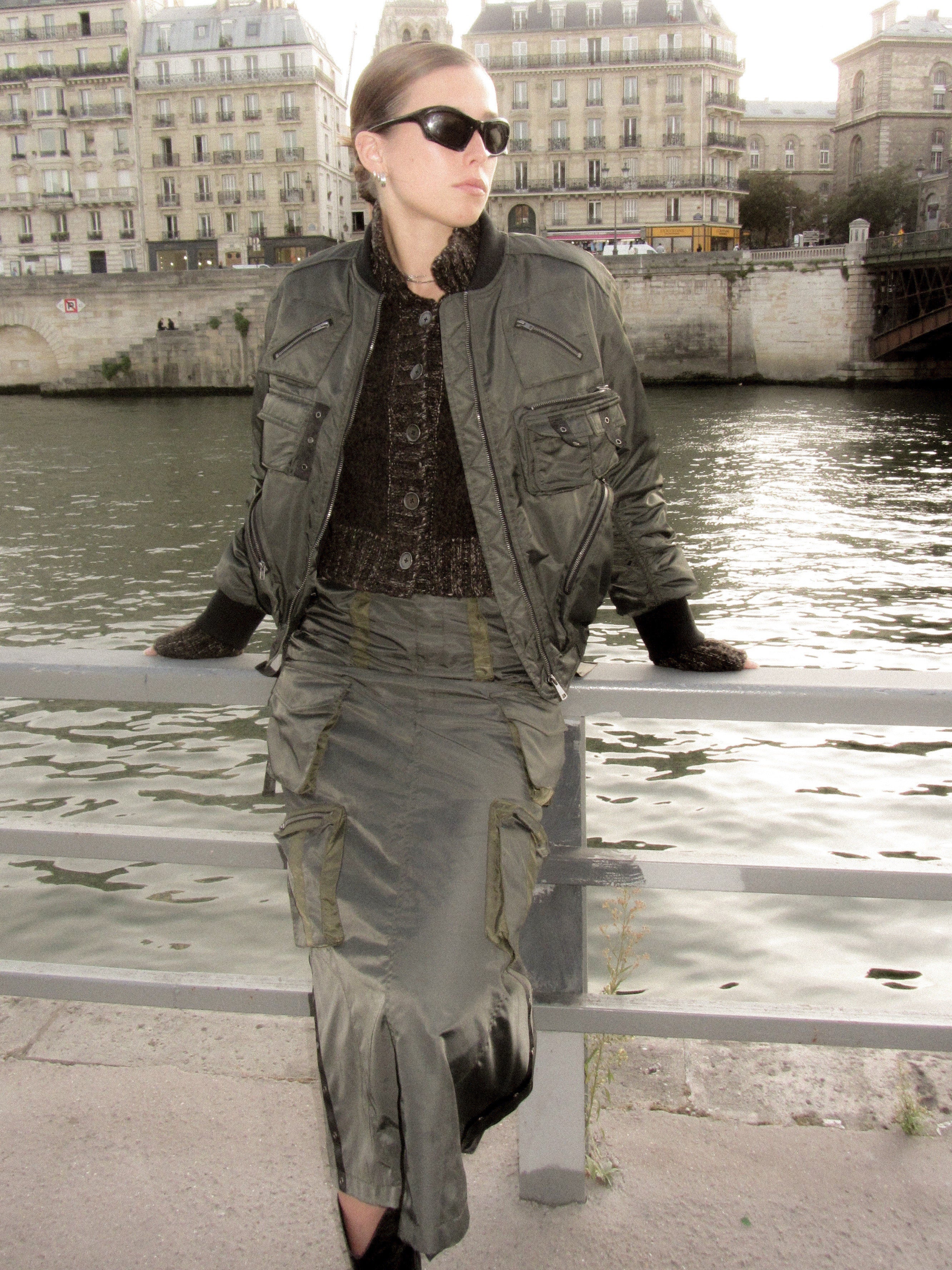 Military Casual Side-Pocket gutaussehende MA1 & Flare-Skirt