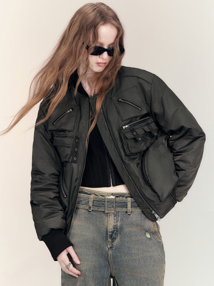 Military Casual Side-Pocket gutaussehende MA1 & Flare-Skirt