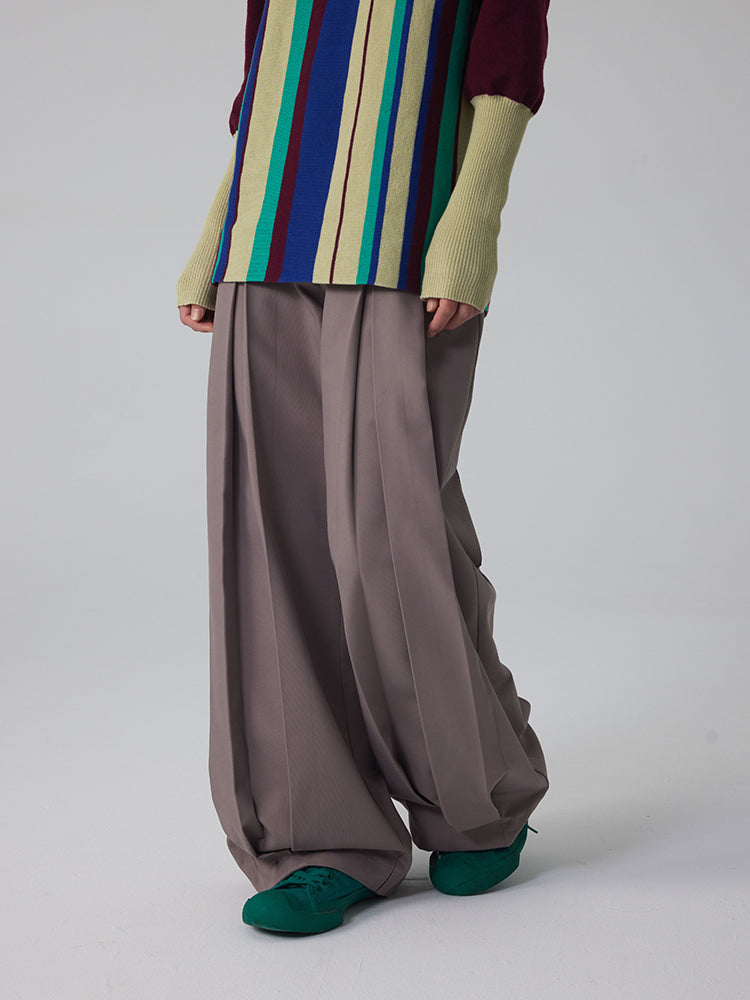 넓은 다리 캐주얼 이완 느슨한 평범한 넓은 바지