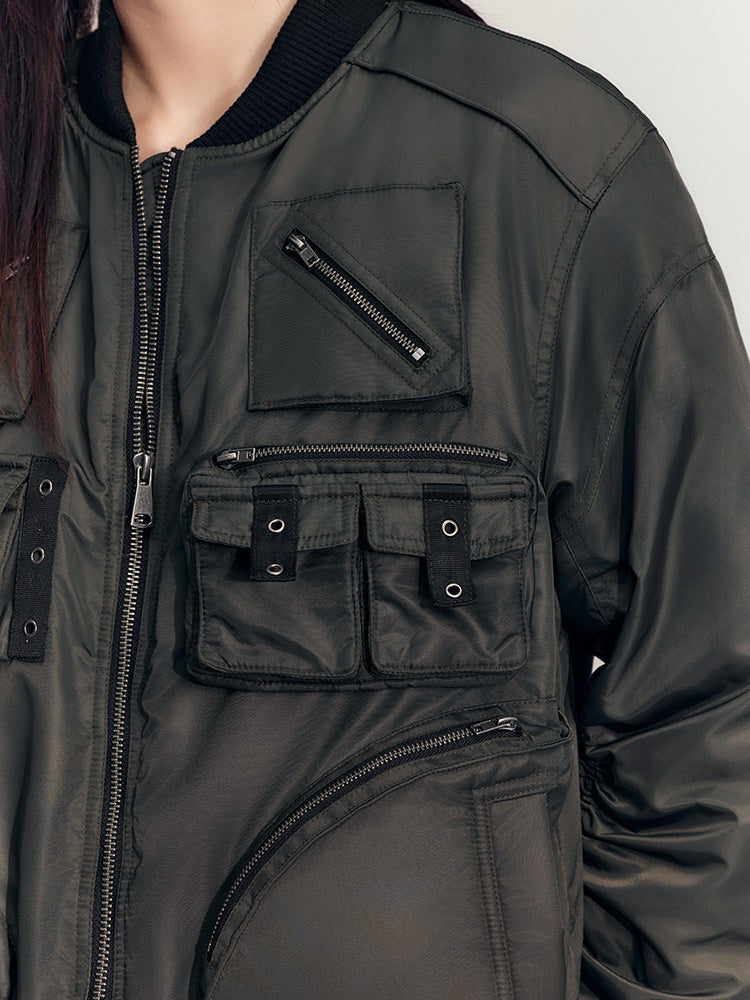 Military Casual Side-Pocket gutaussehende MA1 & Flare-Skirt