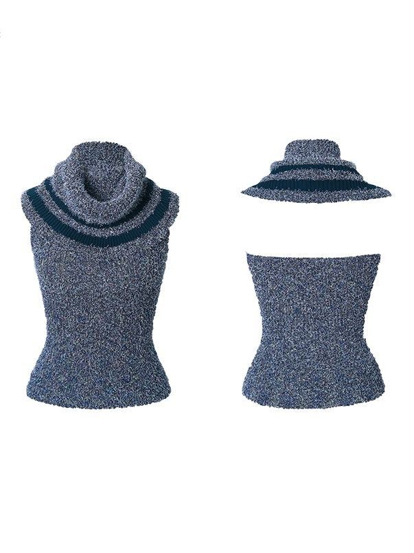 2Way Colorful Off-Shoulde Bare-Top Nichi Knit