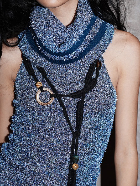 2Way Colorful Off-Shoulde Bare-Top Nichi Knit