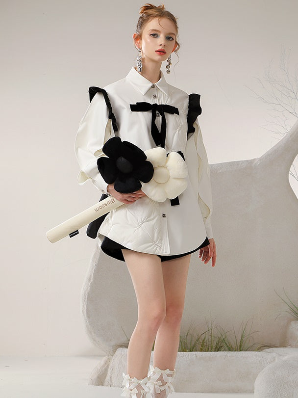 Ribbon Frill Ruffle Girly Oversize Blouse