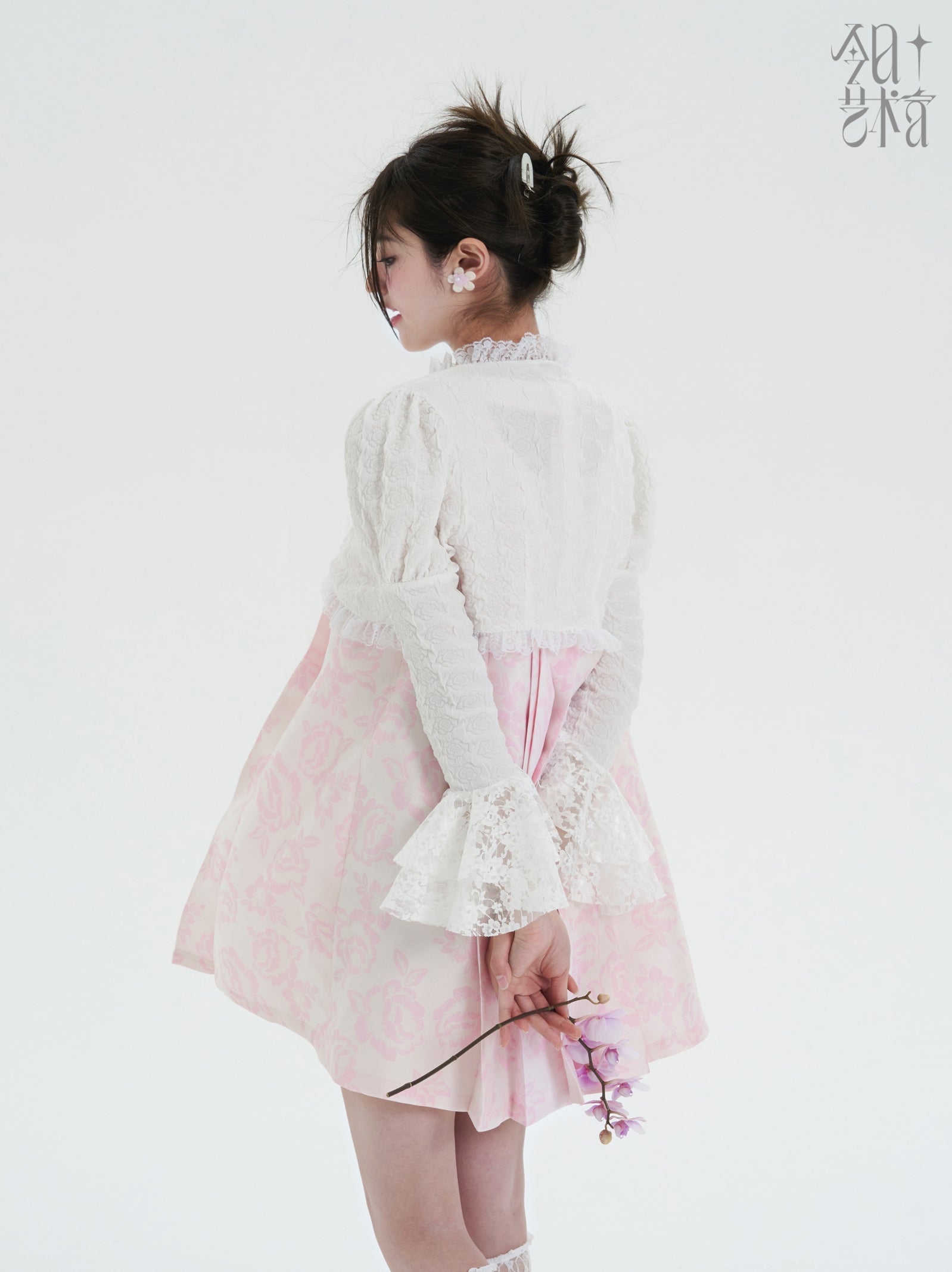 Lace Candy-Sleeve Feminine Frill Ribbon Cardigan Bolero