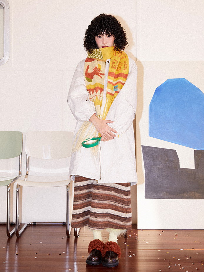 Cotton Draw String Casual Sinkey Long Coat