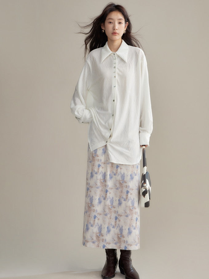 Samt Pale Retro Drape Spring Cutsew & Long-Rocke