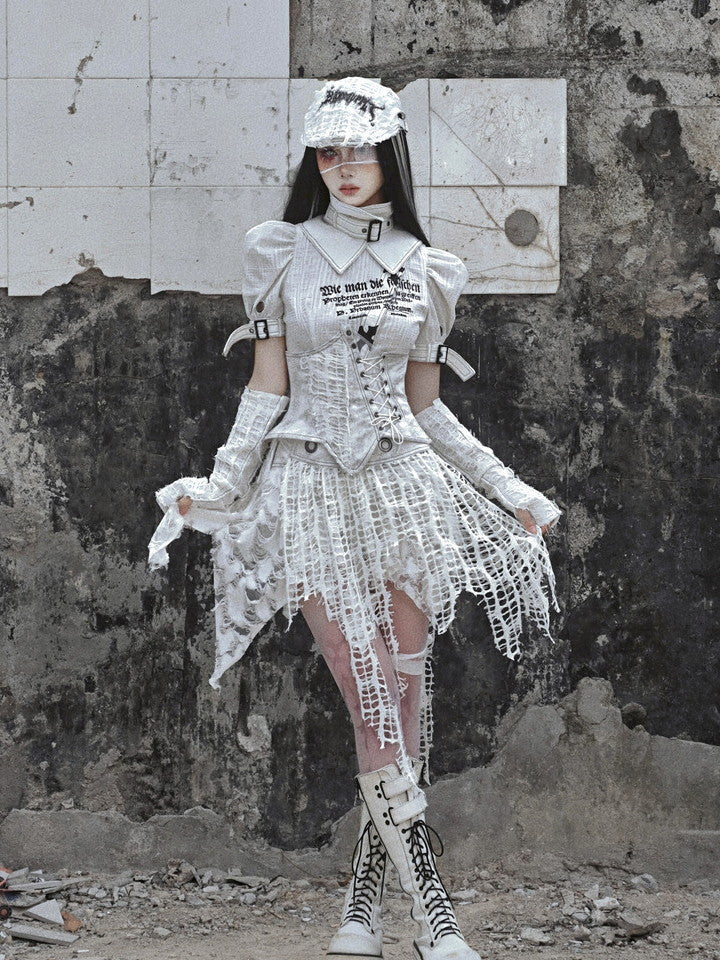 고딕 레이스 업 레이스 빈티지 스타 Nichi Bustier