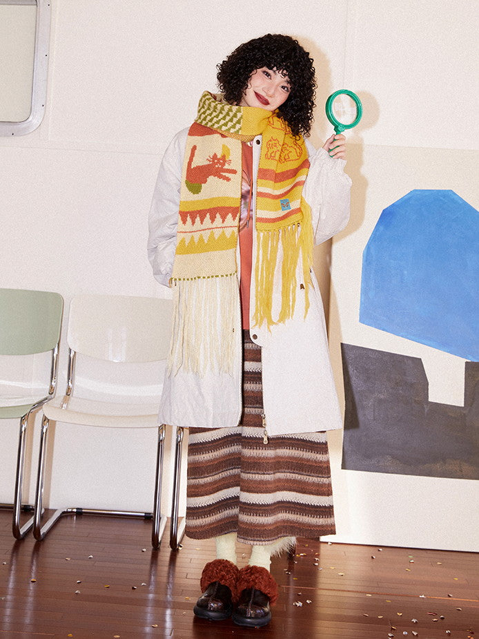 Cotton Draw String Casual Sinkey Long Coat