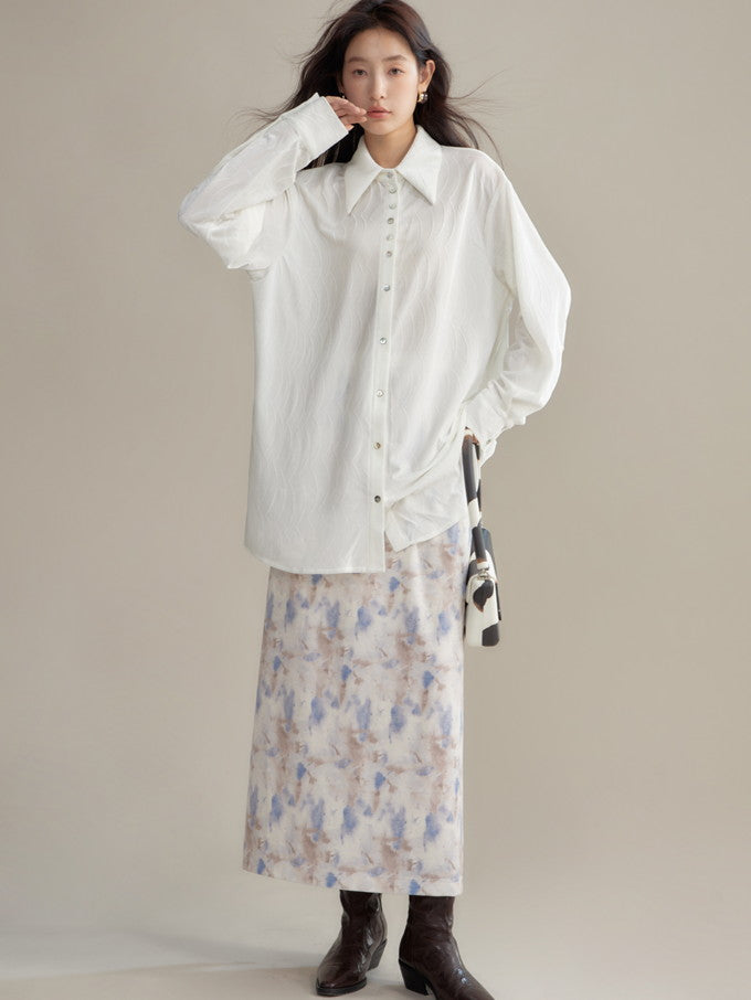 Samt Pale Retro Drape Spring Cutsew & Long-Rocke